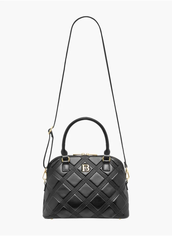Flora Bella By Shoexpress Women Quilted Tote Bag with Detachable Strap and Zip Closure