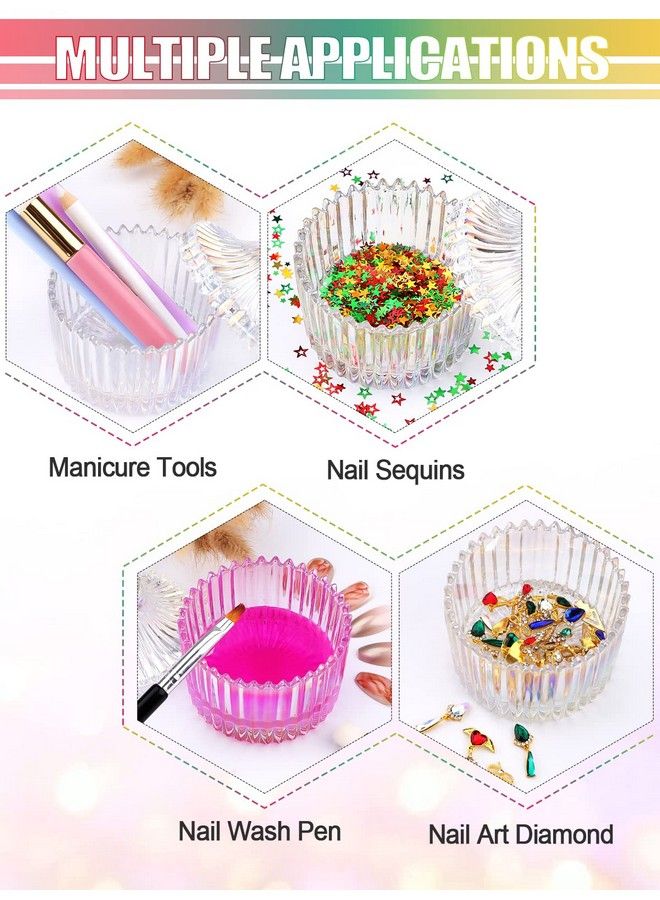 TOROKOM Monomer Dish With Lid Dappen Dish Nail Cup Small Glass Nail Dish For Liquid Powder Monomer Holder Colorful Damping Dapping Dish For Acrylic Nails - Image 5