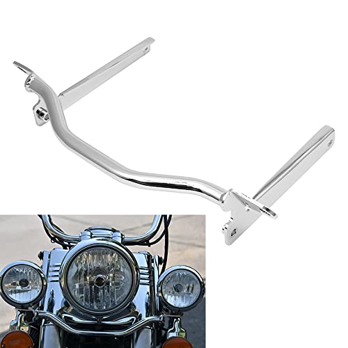 H RUO Chrome Motorcycle Passing Light Bracket Driving Pass Spotlight Mount Bar Compatible with Harley Softail Heritage FLST 2002-2017 Fatboy FLSTF - Image 1
