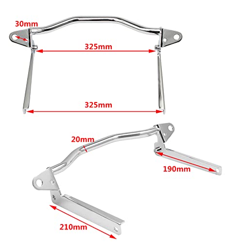 H RUO Chrome Motorcycle Passing Light Bracket Driving Pass Spotlight Mount Bar Compatible with Harley Softail Heritage FLST 2002-2017 Fatboy FLSTF - Image 5