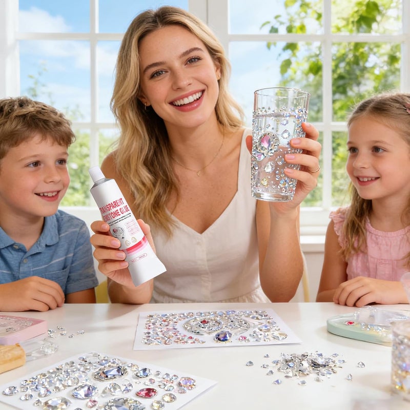 Rhinestone Glue | Quick Drying Strong Bond | Strong Bond Paper Glue for Crafts - for Home Office School Resin Mirror Hair Clip Jewelry Earring Necklace Bracelet - Image 3