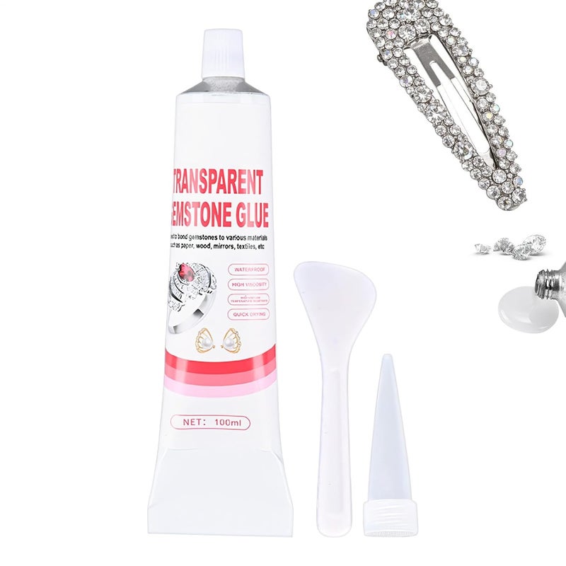 Rhinestone Glue | Quick Drying Strong Bond | Strong Bond Paper Glue for Crafts - for Home Office School Resin Mirror Hair Clip Jewelry Earring Necklace Bracelet - Image 1