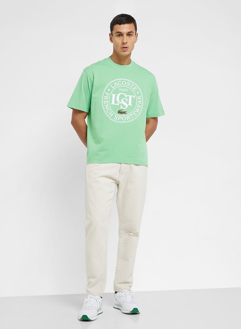 لاكوست تيشيرت بياقة دائرية وشعار وأكمام قصيرة - Image 4