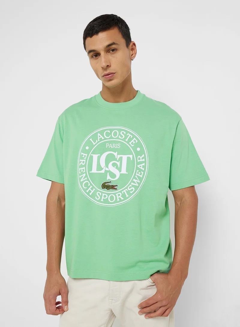 LACOSTE Logo Crew Neck Short Sleeve T-Shirt