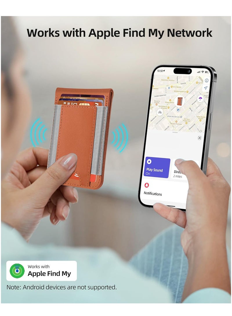 Magsafe Wallet, Works with Apple Find My, 8-Card Holder, Adjustable Stand, Magnetic Wallet for iPhone 16/15/14 Pro Max/14 Pro/14/14 Plus/13/12 Series, RFID Blocking Brown - Image 2