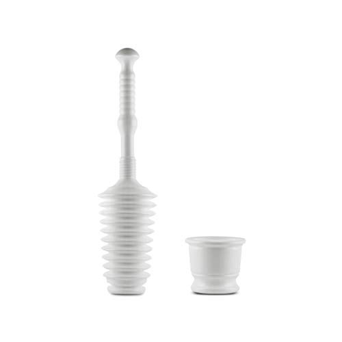 Master Plunger MP500-B4 Heavy Duty Bathroom Toilet Plunger Kit with Short Bucket. Equipped with Air Release Valve, White - Image 1