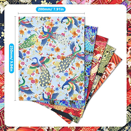 BDS-HOME 30Pcs 8 x 10 Inch Fat Quarters Cotton Fabric Bundle Squares Patchwork, Japanese Style Printed Cotton Wrapping Cloth Quilting Fabric Bundles for DIY Patchwork Sewing - Image 3