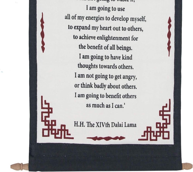 DharmaObjects Dalai Lama Quotes Cotton Canvas Scroll - A Precious Human Life - Image 3