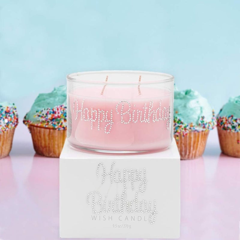 Primal Elements Happy Birthday Wish Candle - 9.5 Ounce Sweet and Creamy Frosted Cupcake Scent - Image 2