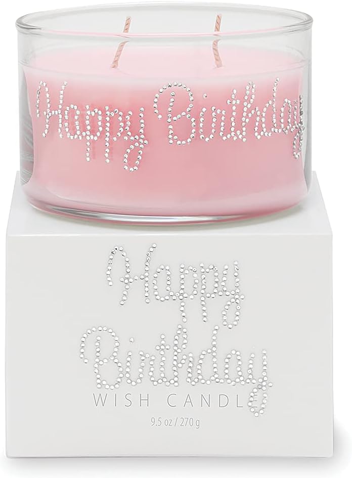 Primal Elements Happy Birthday Wish Candle - 9.5 Ounce Sweet and Creamy Frosted Cupcake Scent - Image 1