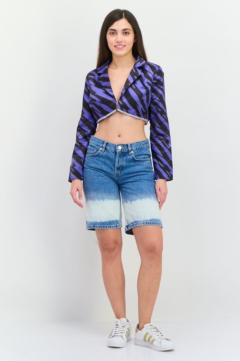 MANGO Women Washed Denim Shorts, Blue - Image 4