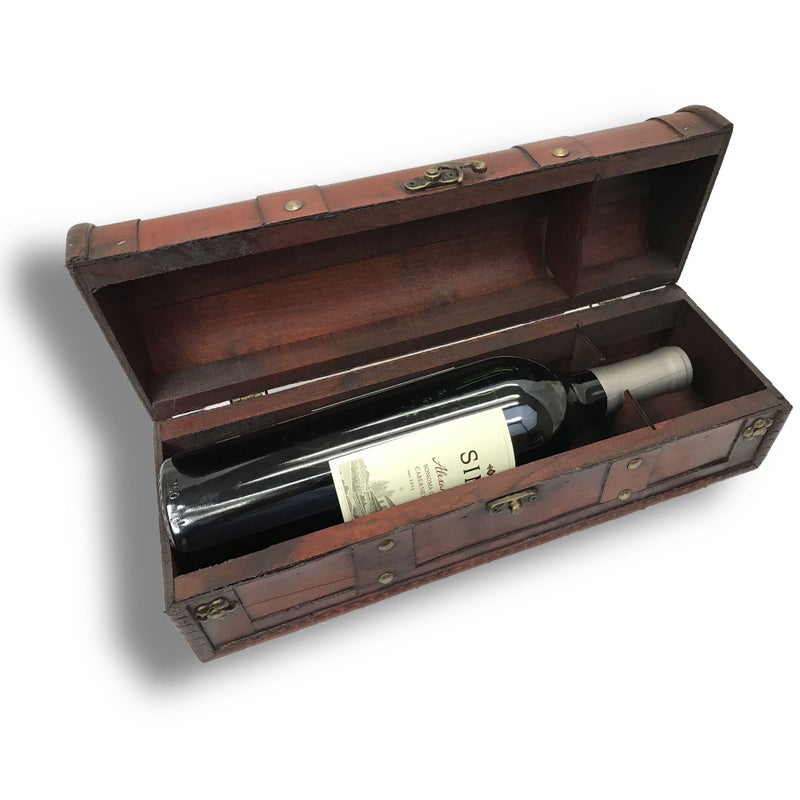 allgala Wooden Wine Bottle Box with Antique Finish - Image 3
