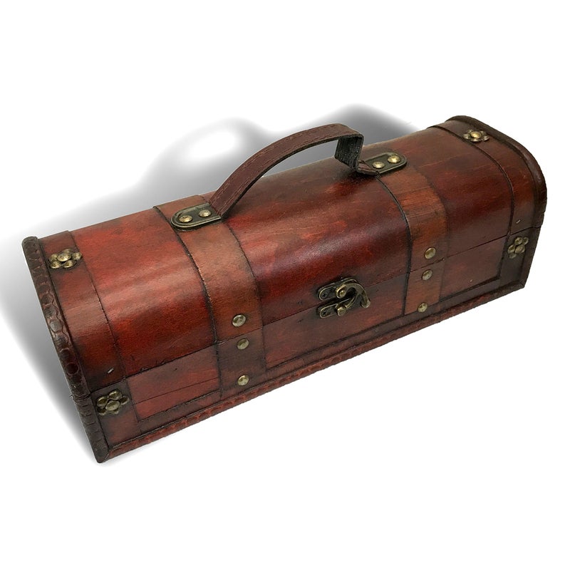 allgala Wooden Wine Bottle Box with Antique Finish - Image 1