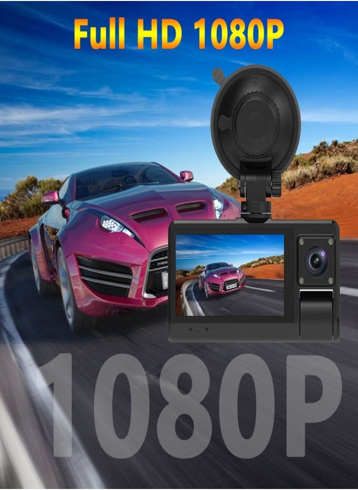 FPC S13 3-Channel Phone-Controlled Dash Cam | IPS Touch Screen, 1080P HD, 24/7 Parking Monitoring, 3 Camera System | Includes 32GB SD Card  - Image 3