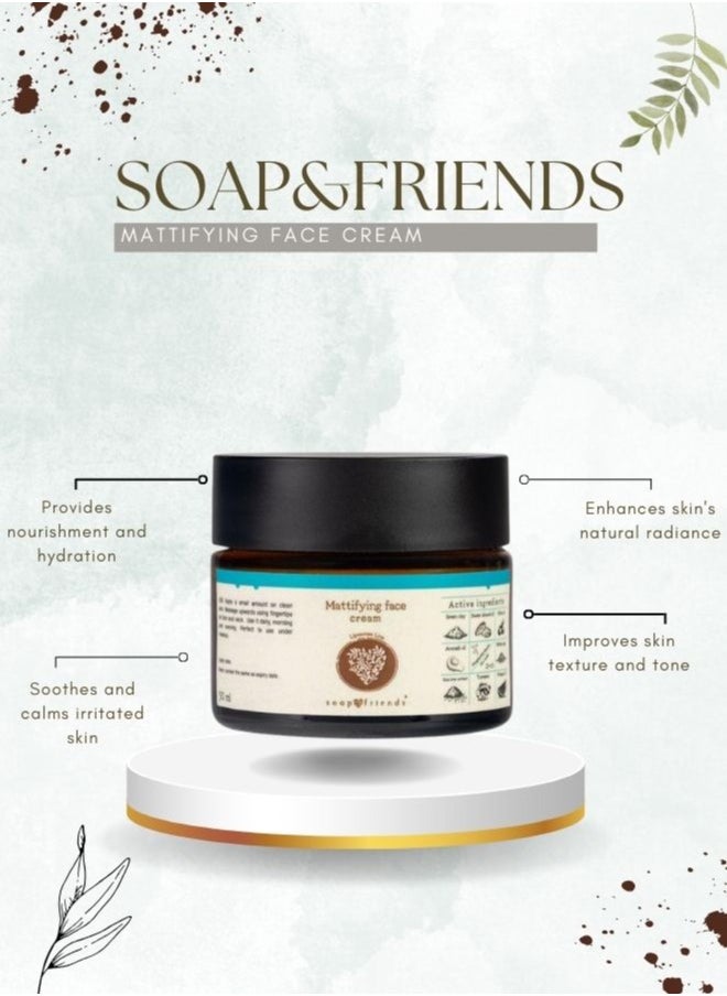 Soap&Friends Soap&Friends Oil Control Face Mattifying Cream for Oily & Acne-Prone Skin, 50ml - Controls Shine, Reduces Breakouts, and Balances Skin  - Image 4