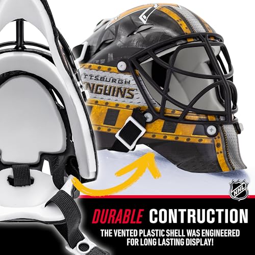 Franklin Sports NHL Pittsburgh Penguins Mini Hockey Goalie Mask with Case - Collectible Goalie Mask with Official NHL Logos and Colors - Image 3