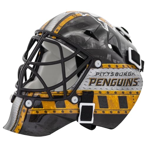 Franklin Sports NHL Pittsburgh Penguins Mini Hockey Goalie Mask with Case - Collectible Goalie Mask with Official NHL Logos and Colors - Image 1