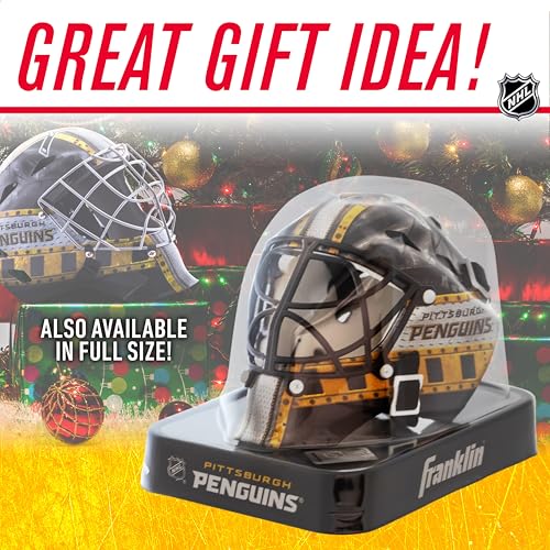 Franklin Sports NHL Pittsburgh Penguins Mini Hockey Goalie Mask with Case - Collectible Goalie Mask with Official NHL Logos and Colors - Image 4
