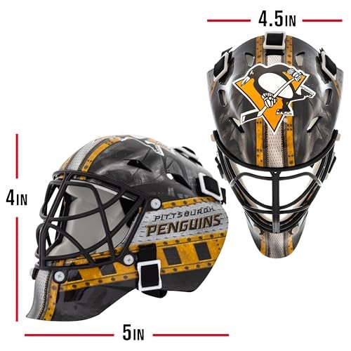 Franklin Sports NHL Pittsburgh Penguins Mini Hockey Goalie Mask with Case - Collectible Goalie Mask with Official NHL Logos and Colors - Image 2