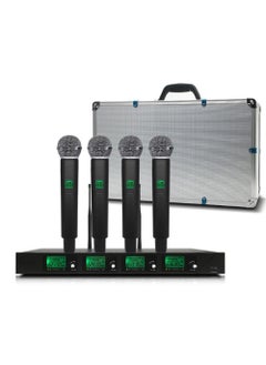 Foreign trade export wireless microphone one drag four microphone factory direct cross-border e-commerce moving coil handheld Handheld Microphone Aluminum Case Handheld Microphone Aluminum Case
