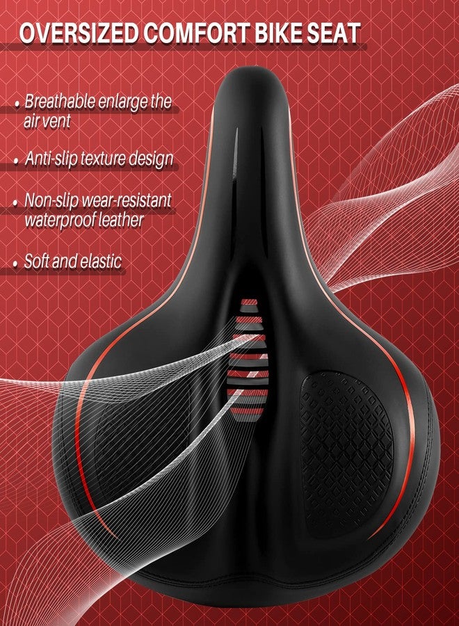 COOLWUFAN Oversized Bike Seat for Peloton Bike & Bike+, Comfort Seat Cushion Compatible with Peloton, Road or Exercise Bikes, Bicycle Wide Saddle Replacement for Men & Women, Accessories for Peloton - Image 2