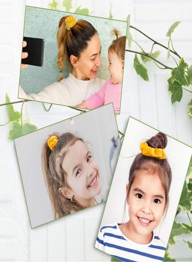 Didder 20 Pcs Hair Scrunchies Solid color Soft Scrunchies Hair Ties Yellow Velvet Scrunchy Elastics Bobbles Ropes Scrunchie Hair Bands for Women Girls - Image 4