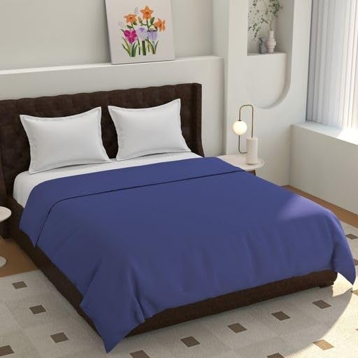TIB Glace Cotton Plain Duvet Cover King Size | Blanket Cover Double Bed | Quilt Cover Double Bed with Zipper 140 GSM, 90x100, Purple - Image 1