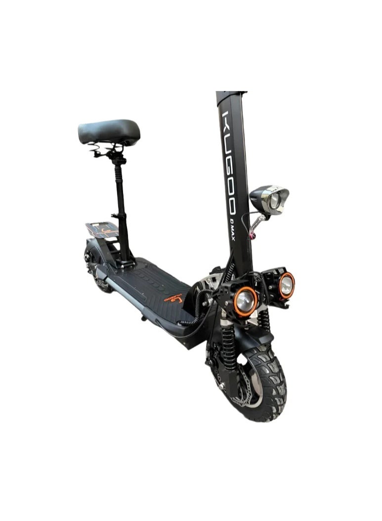 كي يو جي أو أو سكوتر كهربائي قابل للطي D-Max بقوة 2000 واط، سرعة 55 كم/ساعة، بطارية 48 فولت 15 أمبير، إطارات 10 بوصة، فرامل قرصية هيدروليكية، مقعد وشاشة عرض رقمية - Image 5