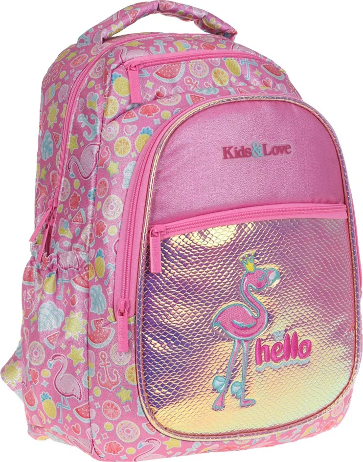 كاوكو Kids&love Backpack Mirrored-Sparkly Flamin L5098