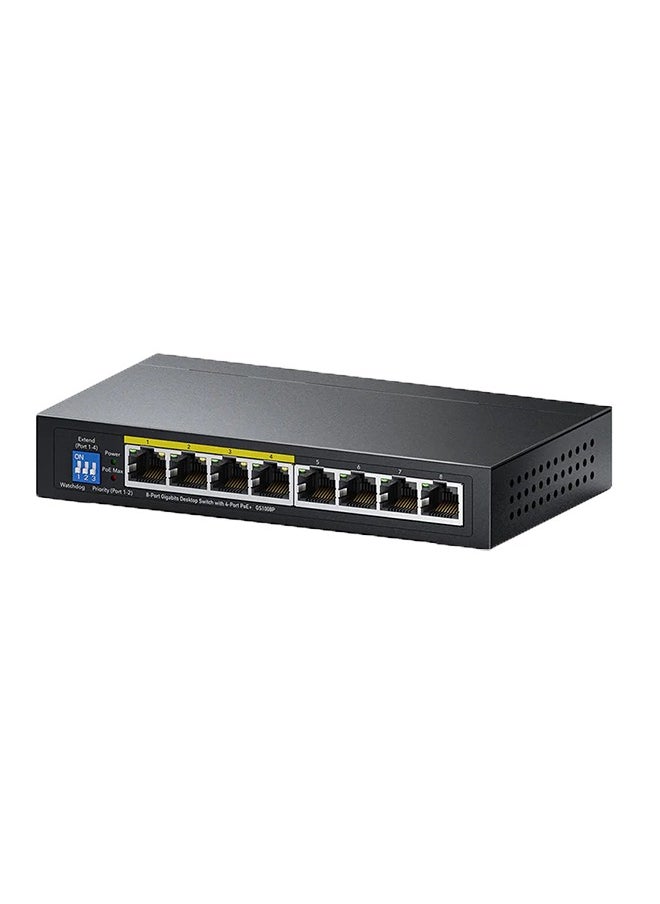cudy 8 Port Gigabit Desktop Switch with 4 Port PoE+ Ports Priority Mode 60W Power Supply, Extended Mode, Ethernet Splitter - Desktop  - Image 2