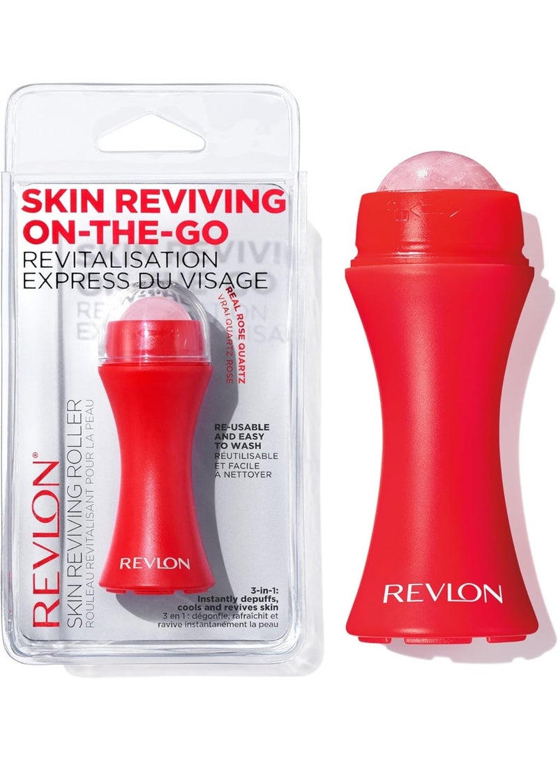 Revlon Pink Quartz Skin Renewal Roller – Small, Reusable – Brighten & Refresh Face - Image 1