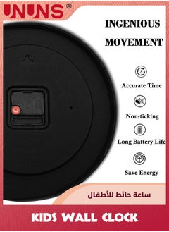 UNUNS Kids Wall Clock,12 Inch Silent Wall Clock,Non Ticking Round Clock Battery Operated,Space Travel Style Decor Analog Clock For Boys Girls Bedroom,Cute Clock For Living Room Home School Office,Blue  - Image 5