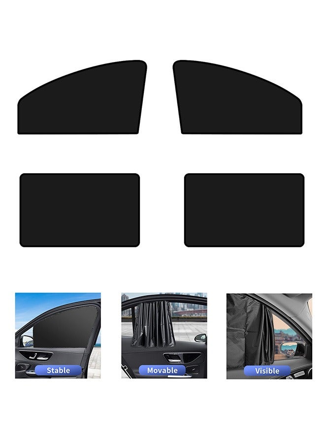 onepiece8 Car Side Window Sun Shade, 4 PCS Universal Magnetic Car Curtain with Blocks UV Rays, Reduce Damage from Direct Bright Sunlight and Heat, Universal Easy Fit Front Rear Seat - Image 1