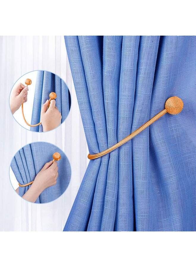 NIBEMINENT 2-Piece Curtain Tiebacks Magnetic Holder Set Gold - Image 4