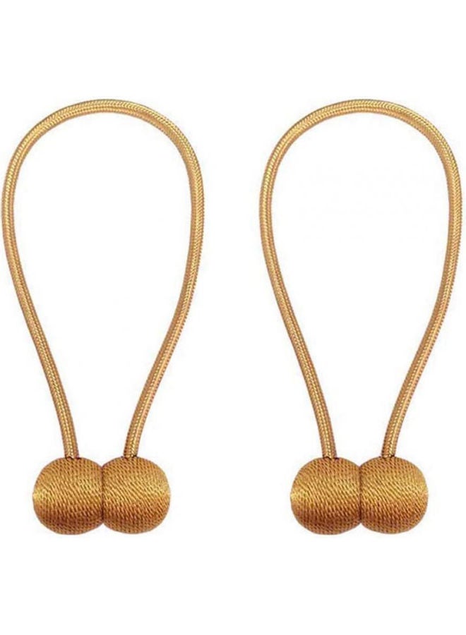NIBEMINENT 2-Piece Curtain Tiebacks Magnetic Holder Set Gold - Image 2
