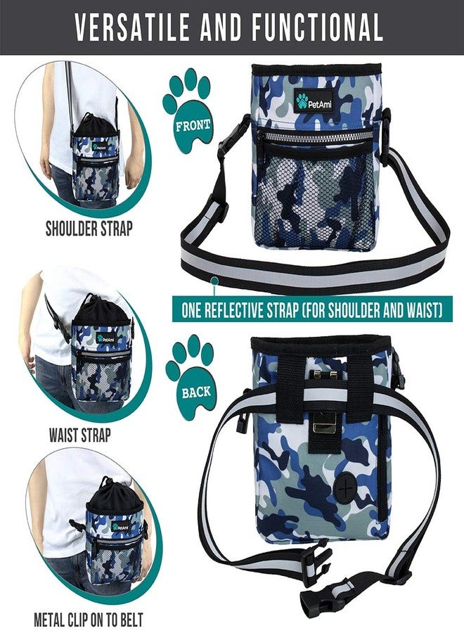 PetAmi Dog Treat Pouch, Pet Treat Pouch for Training, Dog Walking Bag Holder for Kibbles, Pet Food Toy, Dog Trainer Essentials Supplies, Poop Bag Dispenser, 3 Ways to Wear (Camo Blue) - Image 4