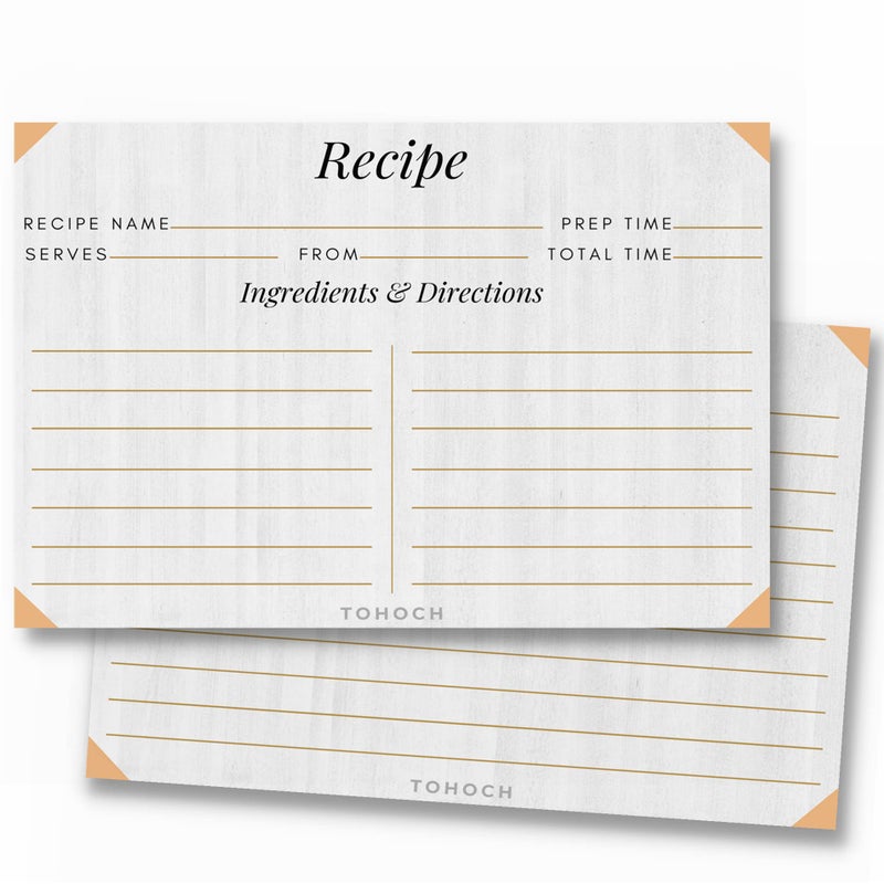 TOHOCH Blank Recipe cards 4x6 Inches Double Sided White Maple Design 30 Pack Large Writing Space Vintage Recipe Card Fit for Recipe Box Recipe Holder or Recipe Binder Bridal Shower Gift 