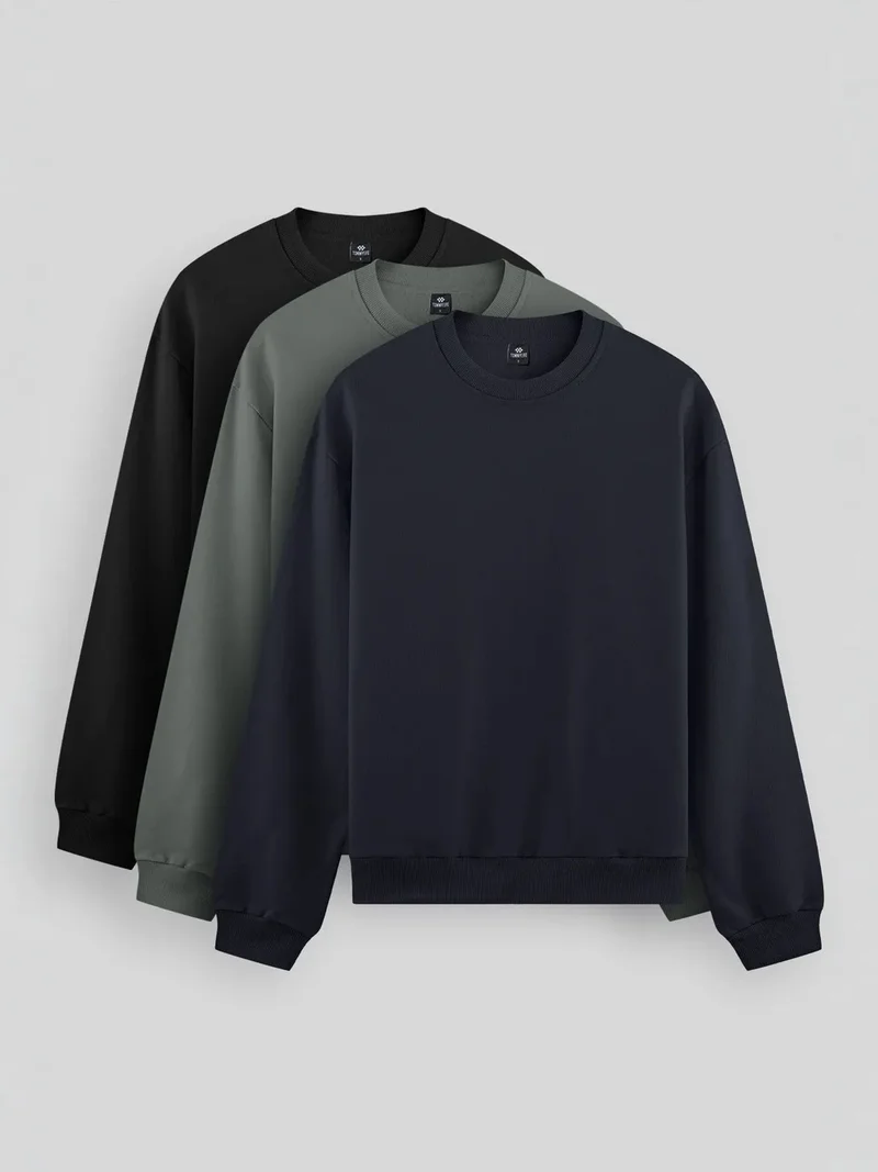 تومي لايف TOMMY Men's Plain Crew Neck Sweatshirt