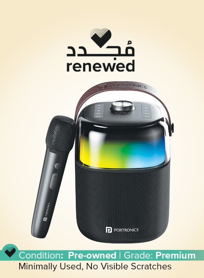 Portronics مُجدَّد - مكبر صوت بلوتوث لاسلكي للحفلات 50 واط مع ميكروفون كاريوكي - Image 1