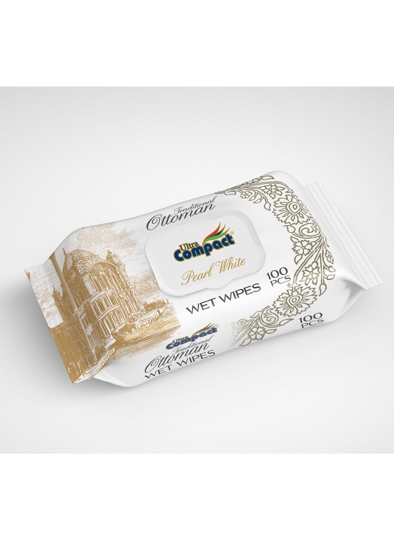 Ultra Compact Traditional Ottoman Pearl Wet Wipes: Luxurious Care Pack - 100pcs  - Image 5