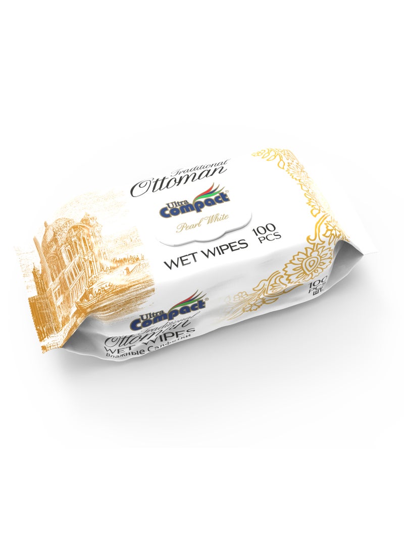 Ultra Compact Traditional Ottoman Pearl Wet Wipes: Luxurious Care Pack - 100pcs  - Image 3