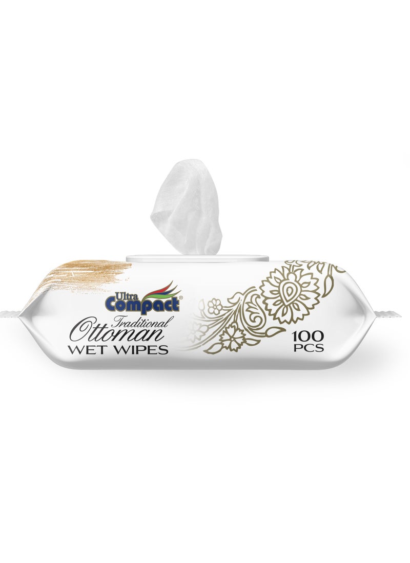 Ultra Compact Traditional Ottoman Pearl Wet Wipes: Luxurious Care Pack - 100pcs  - Image 2