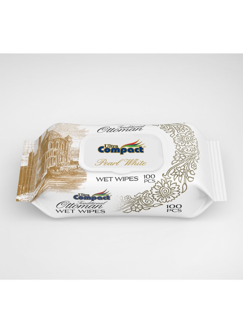 Ultra Compact Traditional Ottoman Pearl Wet Wipes: Luxurious Care Pack - 100pcs  - Image 4