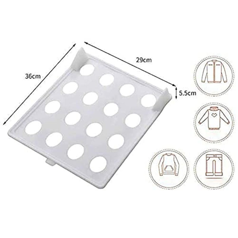 Inditradition Inditradition Stackable Cloth Divider Tray for Shirt TShirt Tees Trouser Jeans Sarees Pack of 5 Plastic White 36x29 cm  - Image 2
