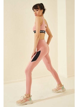 Tommy Life Powder Women's High Waist Slim Fit Skinny Leg Leggings with Mesh Detail - 94537  - Image 2