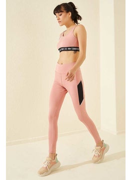 Tommy Life Powder Women's High Waist Slim Fit Skinny Leg Leggings with Mesh Detail - 94537  - Image 1