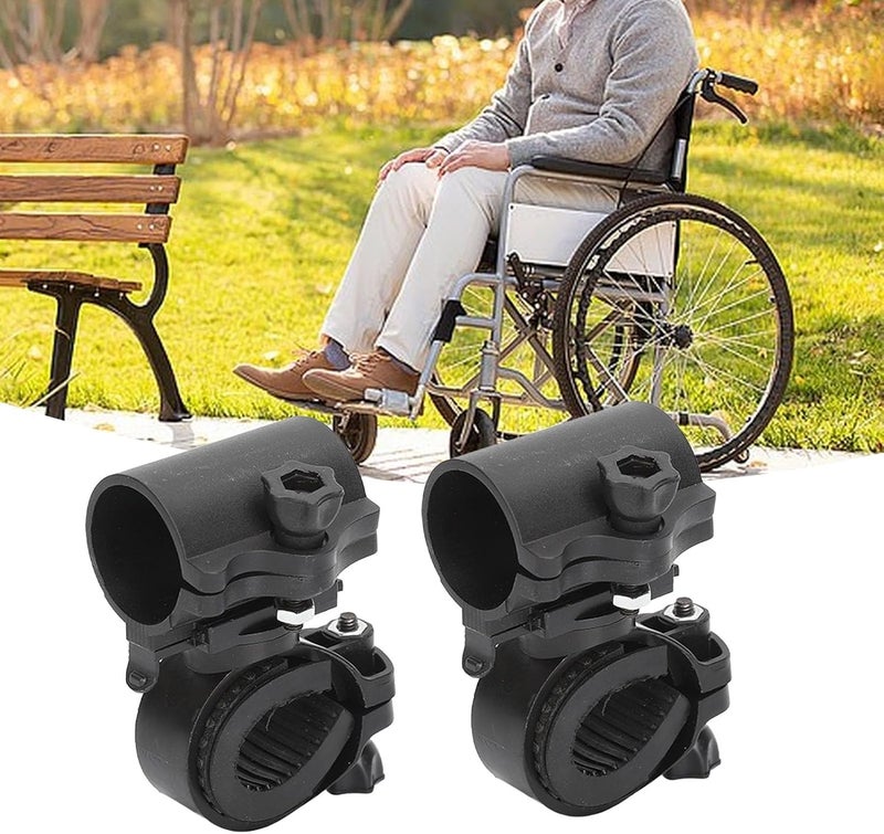 klarako 2pcs Cane Holder for Wheelchair Drive Rollator Walker 360 Degree Rotation Universal Crutches Stick Bracket Holder Accessories - Image 3