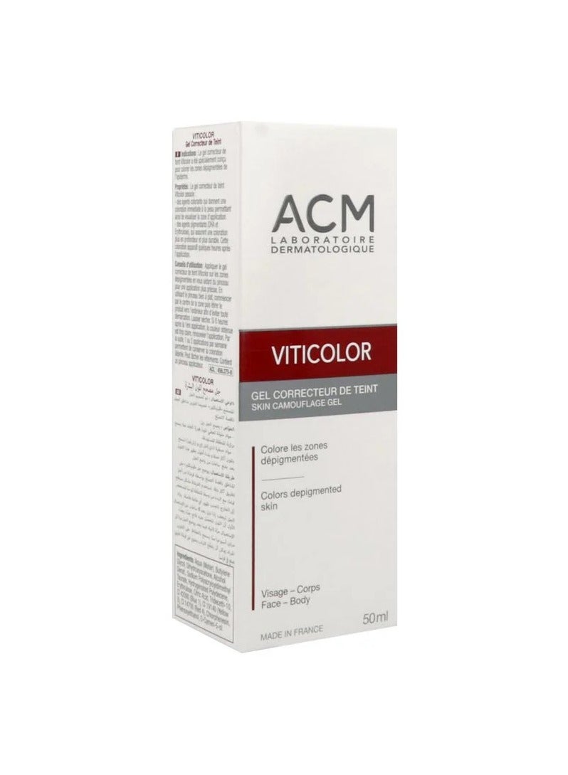 ACM Laboratoire dermatologique VITICOLOR Skin Camouflage Gel, Long lasting natural colouration for Vitiligo Skin. 50ml - Image 3