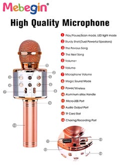 MEBEGIN Toys for Kids Karaoke Microphone for Teen,Portable Bluetooth Wireless Karaoke Machine,Music Toy Party Favor Birthday Gift for Kids Boys Girls  - Image 4