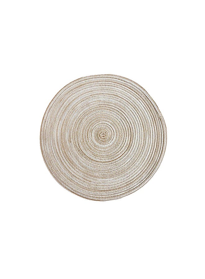 5PCS Round Braided Placemats, Round Table Mats, Woven Heat Resistant Table Mats for Dining Tables - Image 1